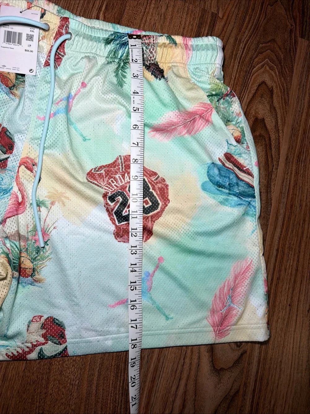 Nike Jordan Essentials Men's Printed Mesh Shorts Flamingos IB3012-133 XXL NWT